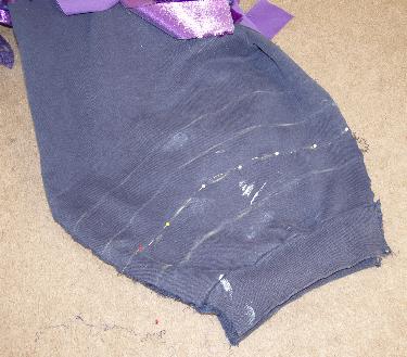 Sleeve partly marked up - note seam opened out
